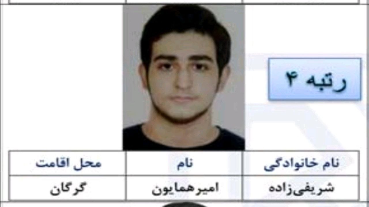 رتبه چهارم کنکور ریاضی و فنی به یک دانش آموز گرگانی رسید