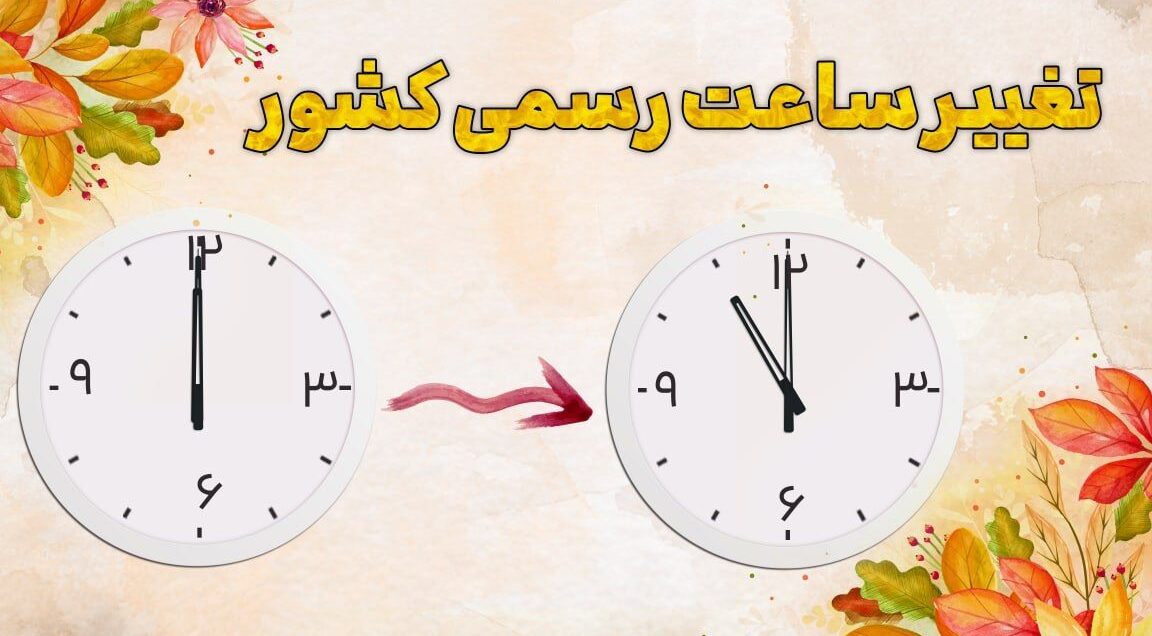 ساعت رسمی کشور امشب (۳۰ شهریور) یک ساعت به عقب کشیده می‌شود