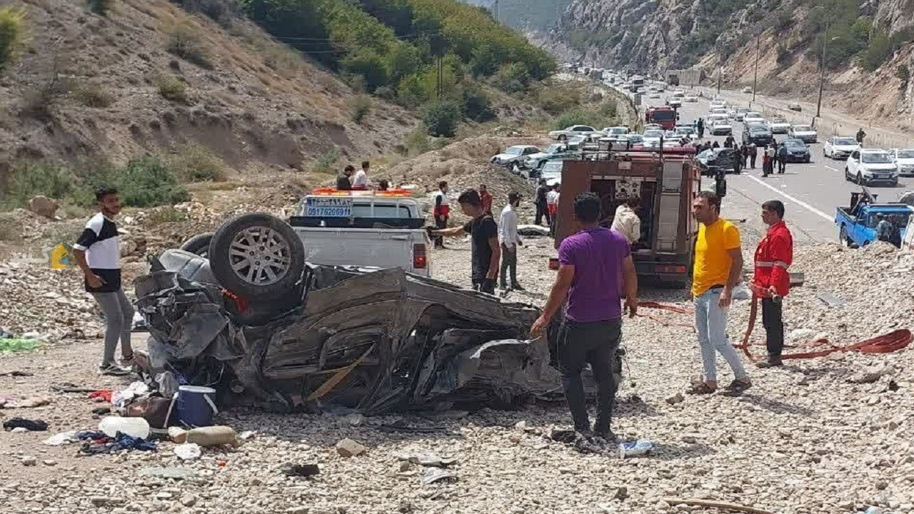 ۵ کشته در برخورد اتوبوس گنبدکاووس با ۸ دستگاه خودرو در محور سوادکوه