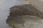 نحوه تخریب و انسداد جاده گنبدکاووس- کرند بر اثر سیلاب